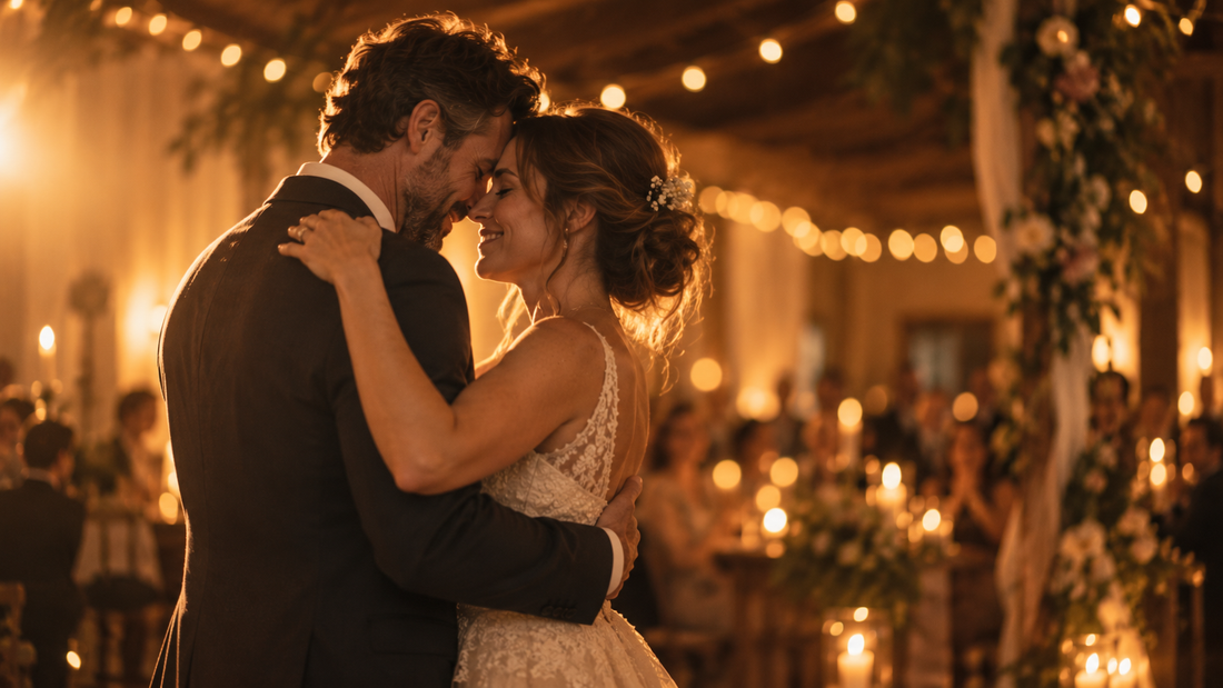 Couple's first dance to their custom wedding song