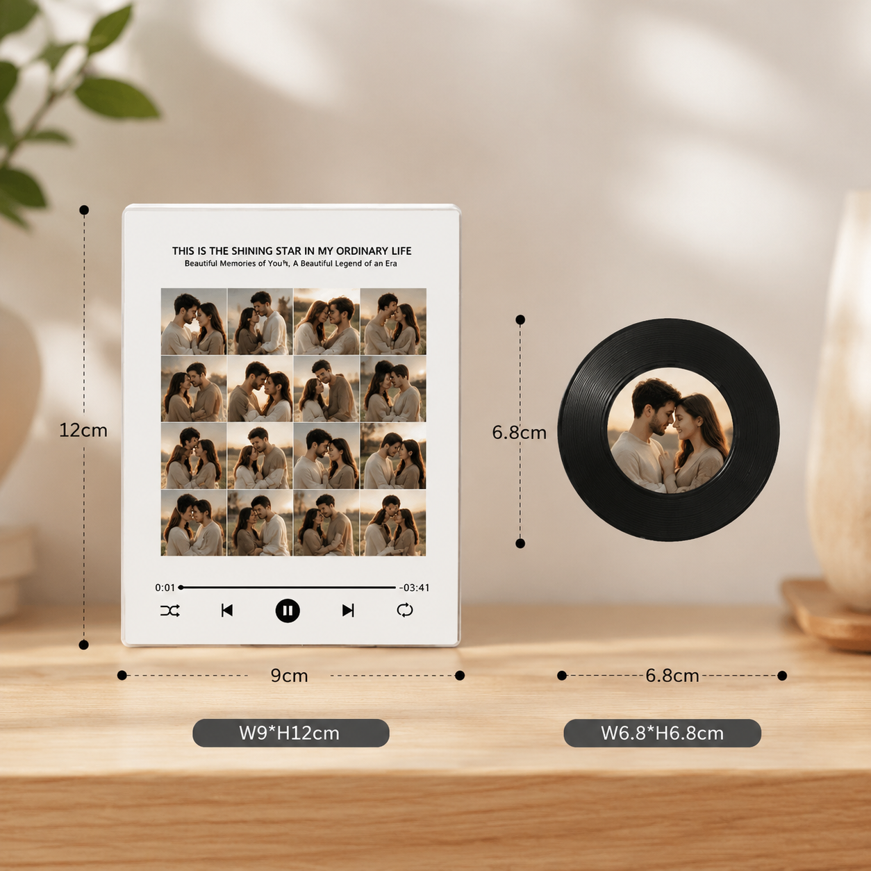 NFC Music Photo Fridge Magnet — Rotating Disc & Night Light
