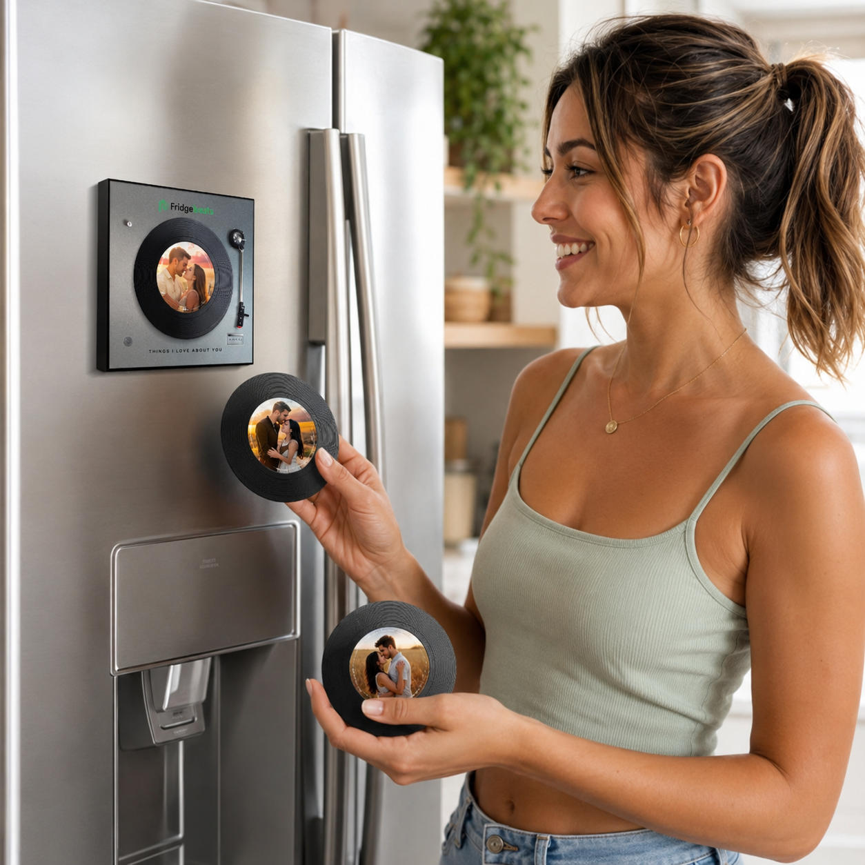 Custom Song Fridge Magnet — Mini Record Player That Plays Your Song