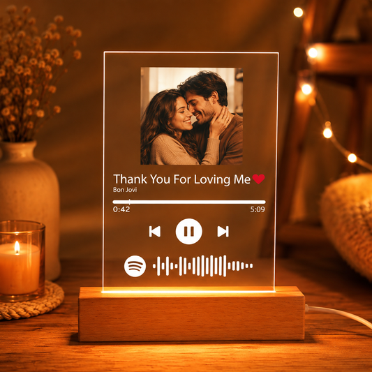 Custom Spotify Plaque — Scannable Glass Night Light