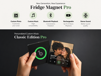 Custom Music Photo Fridge Magnet — Plays Your Song