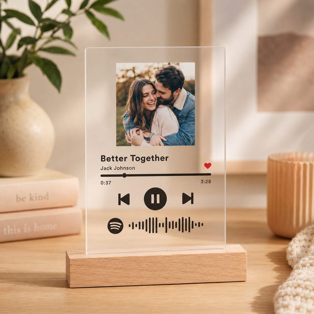 Custom Spotify Plaque — Scannable Glass Night Light