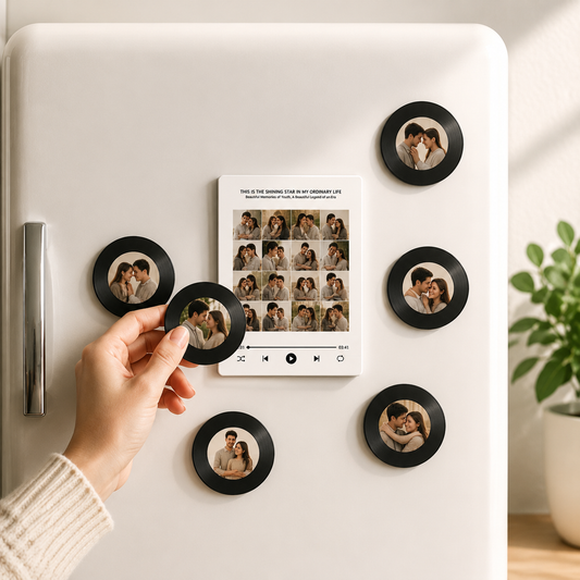 NFC Music Photo Fridge Magnet — Rotating Disc & Night Light