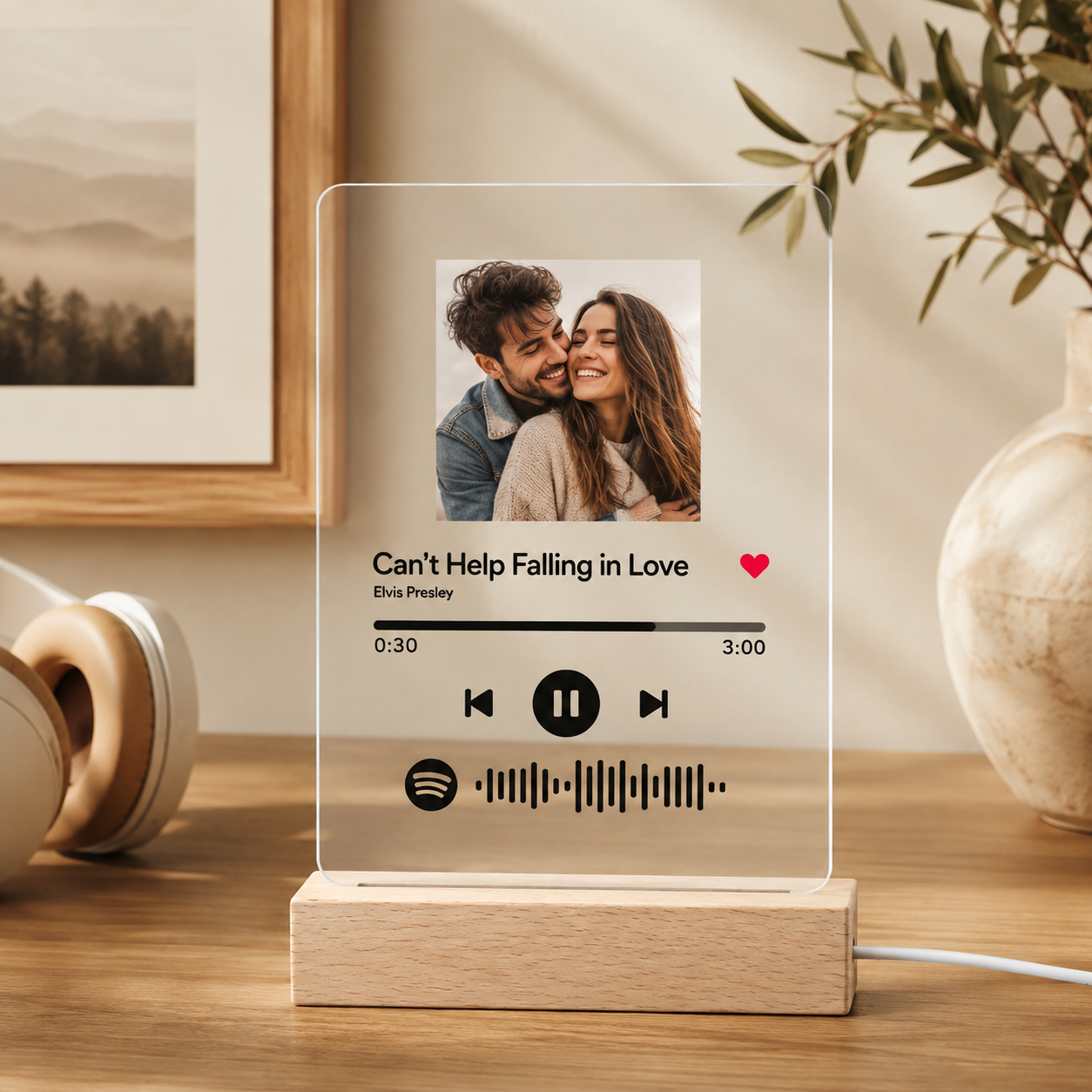 Custom Spotify Plaque — Scannable Glass Night Light