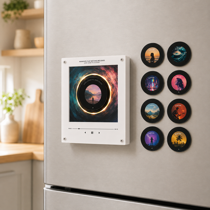 Vinyl Record Music Fridge Magnet — Custom Photo and Song (Couples)