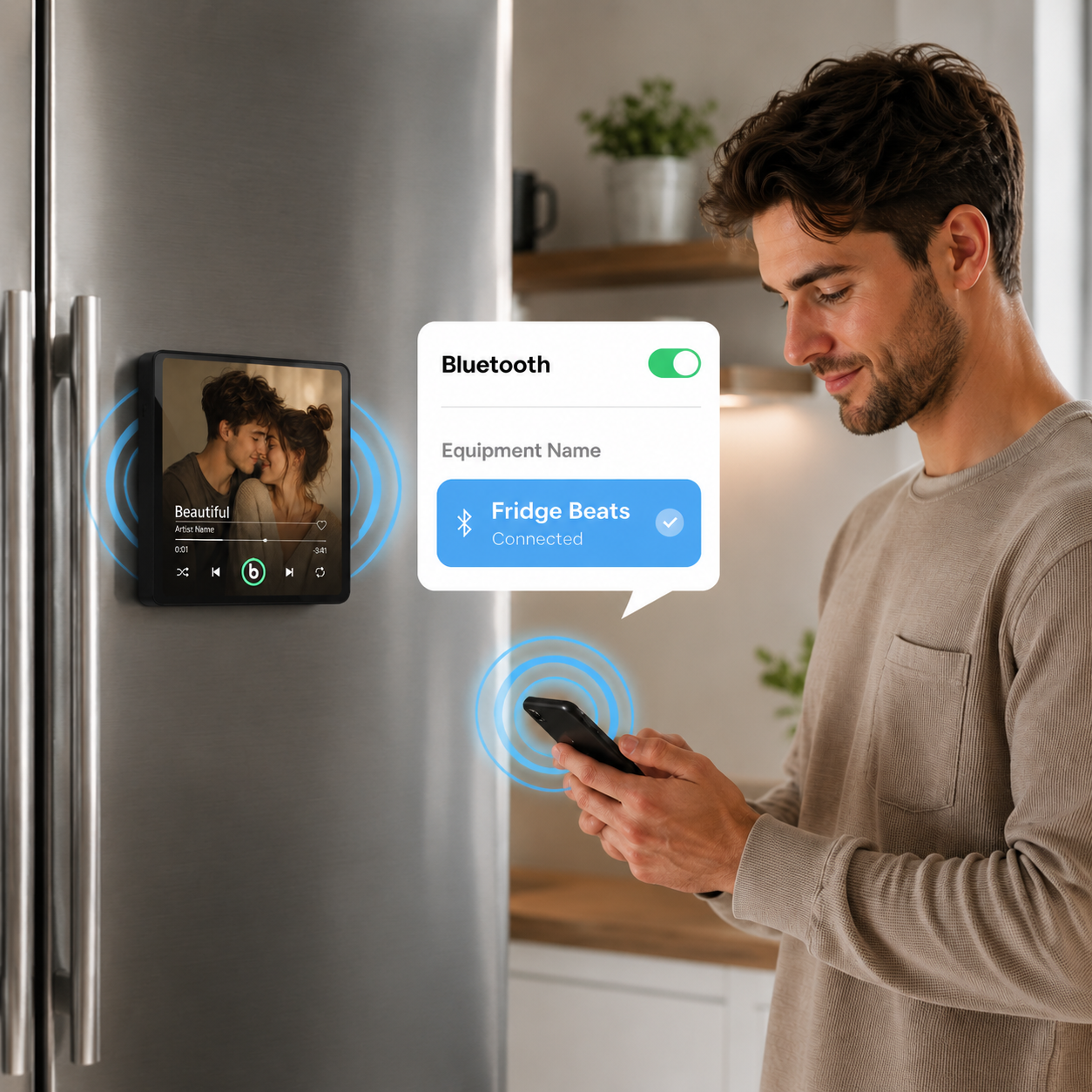 Custom Music Photo Fridge Magnet — Plays Your Song