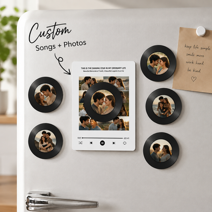 NFC Music Photo Fridge Magnet — Rotating Disc & Night Light